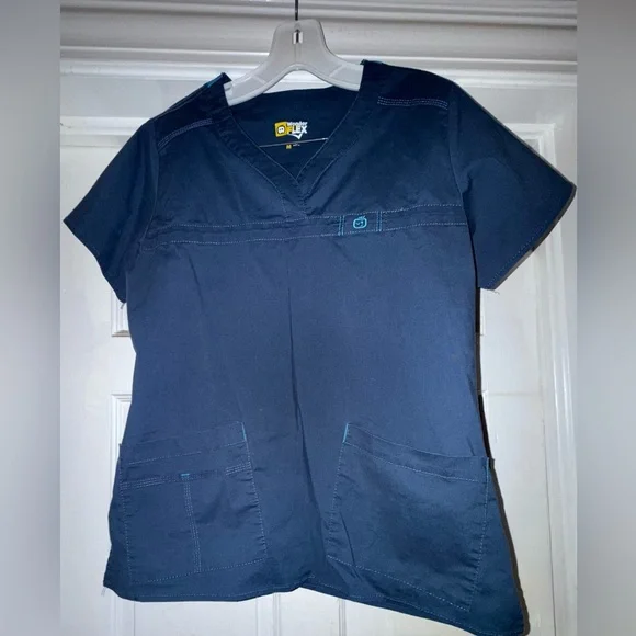 WonderWink Women's Dark Blue Scrub Set - Picture 2 of 3